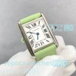 Swiss Replica Cartier Tank Must de Medium Watches Green tinted Strap